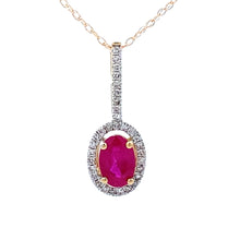 Load image into Gallery viewer, .45ct Ruby Diamond Fashion Pendants 10KT Yellow Gold