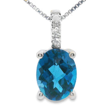 Load image into Gallery viewer, London Blue Topaz Fashion Pendants 10KT White Gold