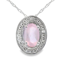 Load image into Gallery viewer, Rose Quartz Diamond Fashion Pendants 10KT White Gold