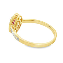 Load image into Gallery viewer, .67ct Ruby Diamond Ring 10KT Yellow Gold