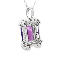 Load image into Gallery viewer, Amethyst Diamond Fashion Pendants 10KT White Gold