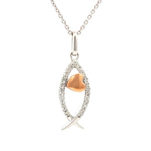 Load image into Gallery viewer, .17ct Cross Religious Pendant Sterling Silver 10KT Gold