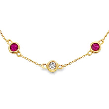 Load image into Gallery viewer, .66ct Ruby Diamond Bracelet 14KT Yellow Gold