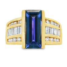 Load image into Gallery viewer, .80ct Tanzanite Diamond Ring 18KT Yellow Gold