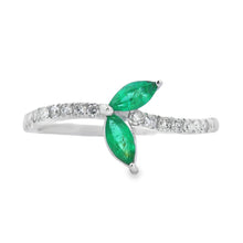 Load image into Gallery viewer, .29ct Emerald Diamond Ring 14KT White Gold