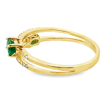 Load image into Gallery viewer, Natural .57ct Emerald Diamond Ring 14KT Yellow Gold