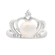 Load image into Gallery viewer, FW Pearl Cubic Zirconium Ring Sterling Silver