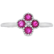 Load image into Gallery viewer, .20ct Ruby Diamond Ring 10KT White Gold