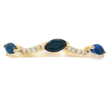 Load image into Gallery viewer, Sapphire Diamond stackable band set 14KT Yellow Gold