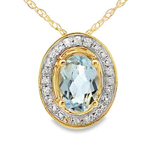 Load image into Gallery viewer, Aquamarine Diamond Fashion Pendants 10KT Yellow Gold