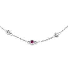 Load image into Gallery viewer, .16ct Ruby Diamond Bracelet 14KT White Gold
