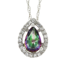 Load image into Gallery viewer, Treated Topaz Diamond Fashion Pendants 14KT White Gold