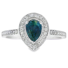 Load image into Gallery viewer, .54ct Sapphire Diamond Ring 10KT White Gold