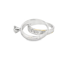 Load image into Gallery viewer, Diamond Engagement Ring Set Sterling Silver 14KT Gold