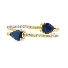 Load image into Gallery viewer, .70ct Sapphire Diamond Ring 14KT Yellow Gold