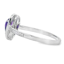 Load image into Gallery viewer, .42ct Amethyst Diamond Ring 10KT White Gold