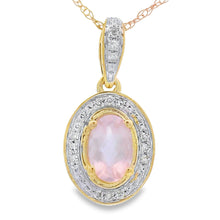 Load image into Gallery viewer, Rose Quartz Diamond Fashion Pendants 10KT Yellow Gold