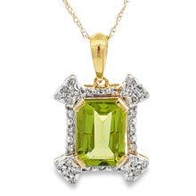 Load image into Gallery viewer, Peridot Diamond Fashion Pendants 10KT Yellow Gold