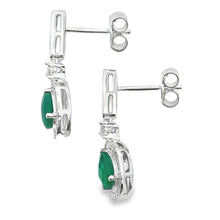 Load image into Gallery viewer, Chalcedony Diamond Dangle Earrings 10KT White Gold
