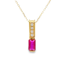 Load image into Gallery viewer, Created Ruby Diamond Fashion Pendants 10KT Yellow Gold