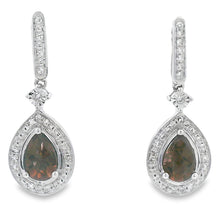Load image into Gallery viewer, .84ct Quartz Diamond Dangle Earrings 10KT White Gold