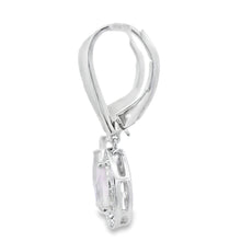 Load image into Gallery viewer, Rose Quartz Diamond Dangle Earrings 10KT White Gold
