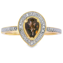 Load image into Gallery viewer, .46ct Quartz Diamond Ring 10KT Yellow Gold