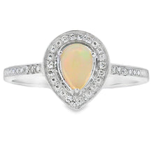 Load image into Gallery viewer, .30ct Opal Diamond Ring 10KT White Gold