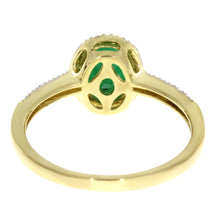 Load image into Gallery viewer, .94ct Emerald Diamond Ring 14KT Yellow Gold