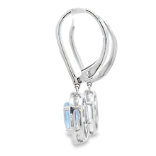 Load image into Gallery viewer, Aquamarine Diamond Dangle Earrings 10KT White Gold