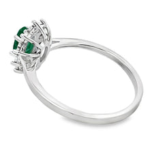 Load image into Gallery viewer, .43ct Emerald Diamond Ring 10KT White Gold