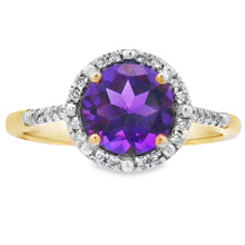 Load image into Gallery viewer, 1.35ct Amethyst Diamond Ring 10KT Yellow Gold