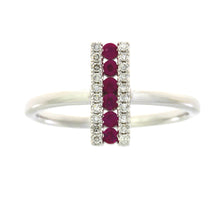 Load image into Gallery viewer, .30ct Ruby Diamond Ring 14KT White Gold