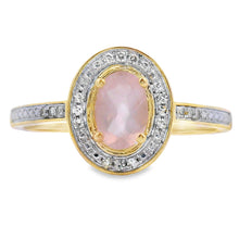 Load image into Gallery viewer, .53ct Rose Quartz Diamond Ring 10KT Yellow Gold