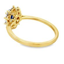 Load image into Gallery viewer, .63ct Sapphire Diamond Ring 10KT Yellow Gold
