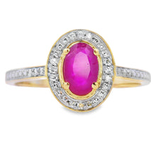 Load image into Gallery viewer, .67ct Ruby Diamond Ring 10KT Yellow Gold