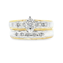 Load image into Gallery viewer, Diamond Engagement Ring Set Sterling Silver 14KT Gold