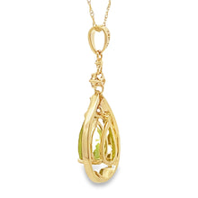 Load image into Gallery viewer, Peridot Diamond Fashion Pendants 14KT Yellow Gold