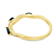 Load image into Gallery viewer, Sapphire Diamond stackable band set 14KT Yellow Gold