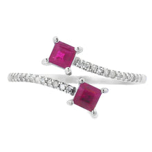 Load image into Gallery viewer, .57ct Ruby Diamond Ring 14KT White Gold