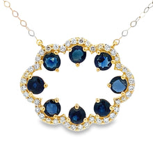 Load image into Gallery viewer, Sapphire Diamond Fashion Pendants 14KT Yellow Gold