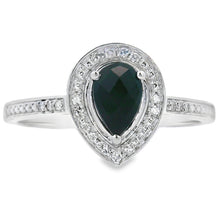 Load image into Gallery viewer, .52ct Onyx Diamond Ring 10KT White Gold