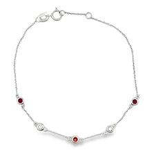 Load image into Gallery viewer, .25ct Ruby Diamond Bracelet 14KT White Gold