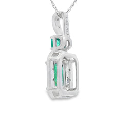 Load image into Gallery viewer, .64ct Emerald Diamond Fashion Pendants 14KT White Gold