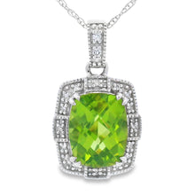 Load image into Gallery viewer, 2.03ct Peridot Diamond Fashion Pendants 10KT White Gold