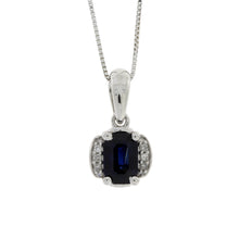 Load image into Gallery viewer, .63ct Sapphire Diamond Fashion Pendants 14KT White Gold