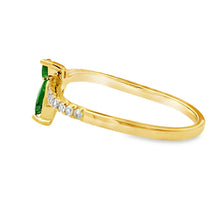 Load image into Gallery viewer, .29ct Emerald Diamond Ring 14KT Yellow Gold