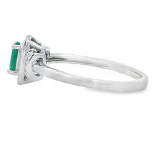 Load image into Gallery viewer, .45ct Emerald Diamond Ring 10KT White Gold