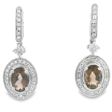 Load image into Gallery viewer, .88ct Quartz Diamond Dangle Earrings 10KT White Gold