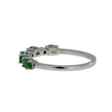 Load image into Gallery viewer, Emerald Diamond Fashion band rings 14KT White Gold